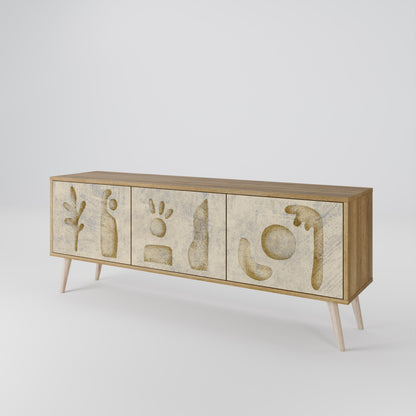 Mobile TV SAND SCULPTURES a 3 ante effetto rovere