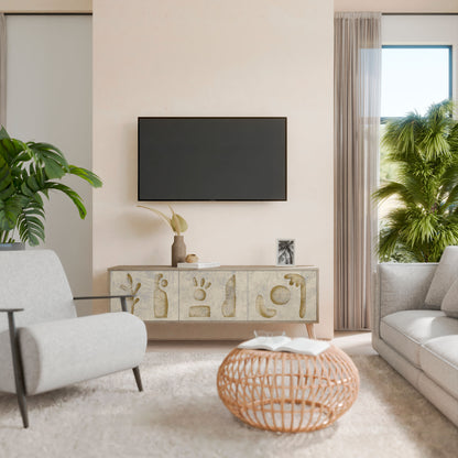 Mobile TV SAND SCULPTURES a 3 ante effetto rovere