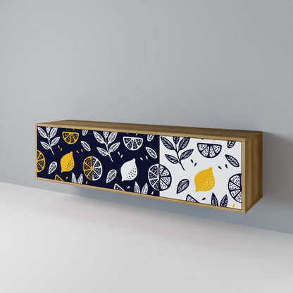 Mobile TV a 3 ante CITRUS BLACK AND WHITE in effetto rovere