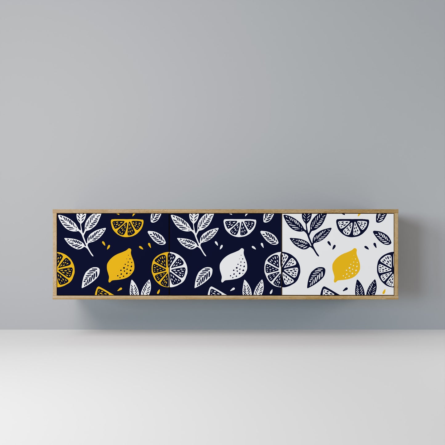 Mobile TV a 3 ante CITRUS BLACK AND WHITE in effetto rovere