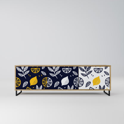 Mobile TV a 3 ante CITRUS BLACK AND WHITE in effetto rovere