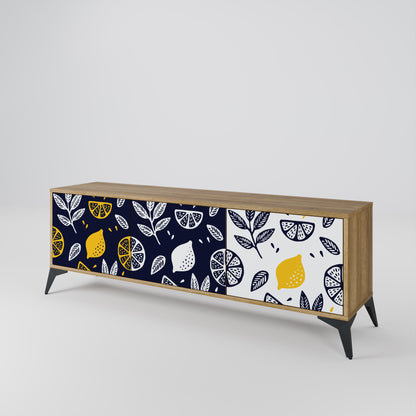 Mobile TV a 3 ante CITRUS BLACK AND WHITE in effetto rovere