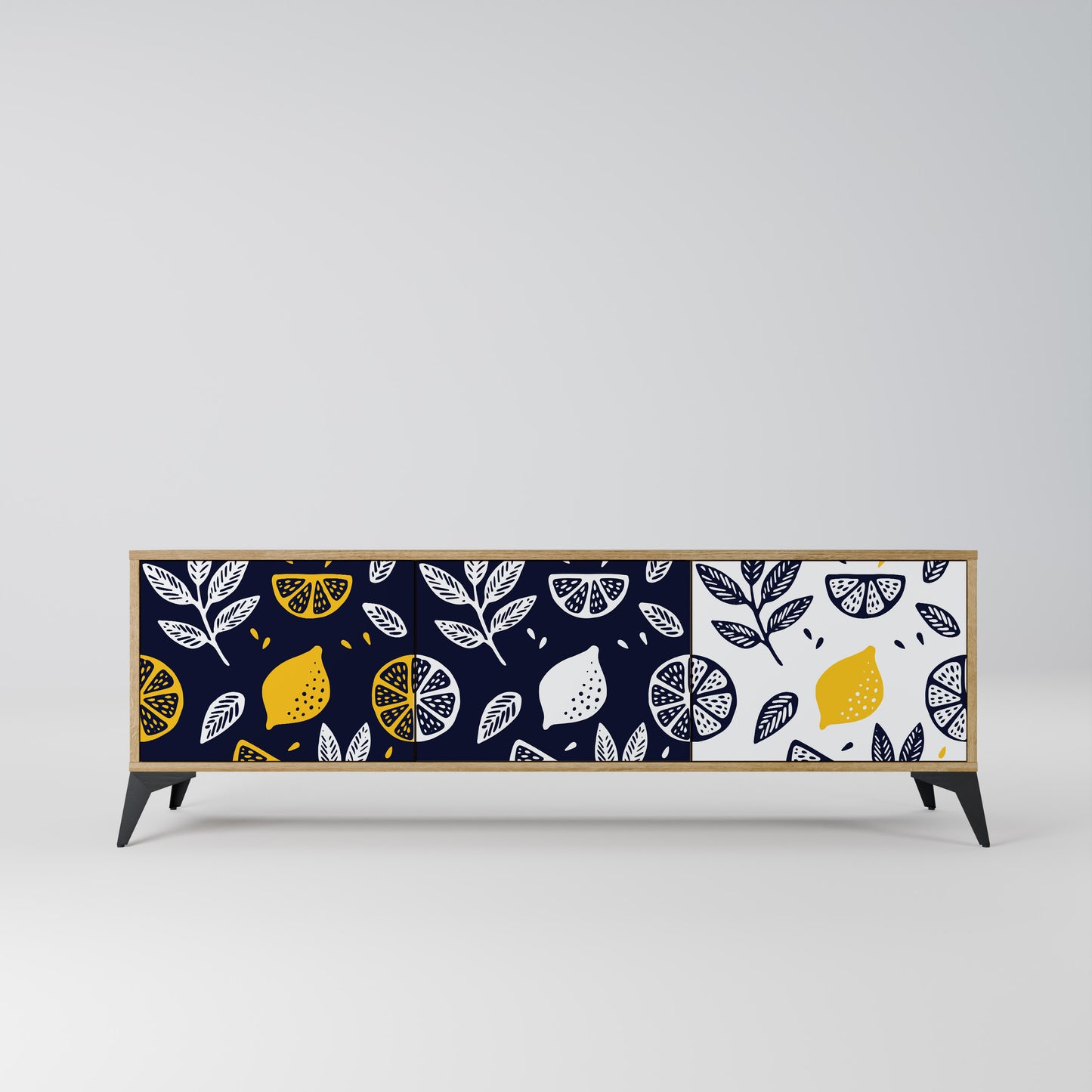 Mobile TV a 3 ante CITRUS BLACK AND WHITE in effetto rovere