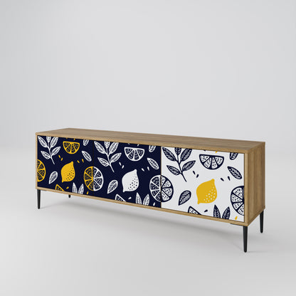 Mobile TV a 3 ante CITRUS BLACK AND WHITE in effetto rovere
