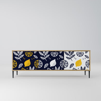 Mobile TV a 3 ante CITRUS BLACK AND WHITE in effetto rovere