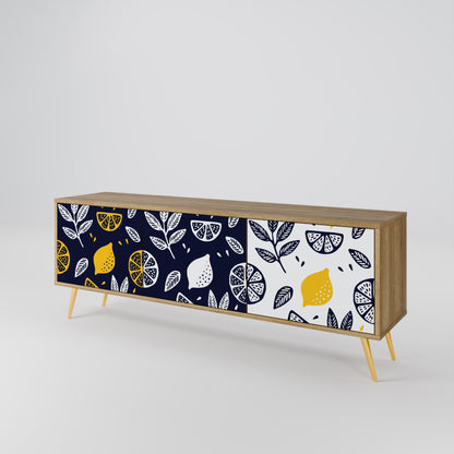 Mobile TV a 3 ante CITRUS BLACK AND WHITE in effetto rovere
