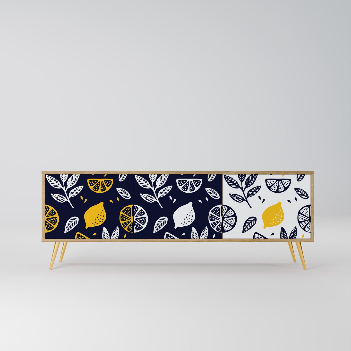 Mobile TV a 3 ante CITRUS BLACK AND WHITE in effetto rovere