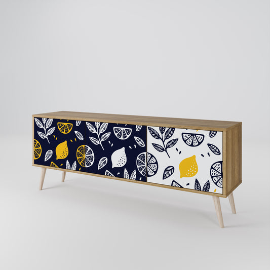 Mobile TV a 3 ante CITRUS BLACK AND WHITE in effetto rovere
