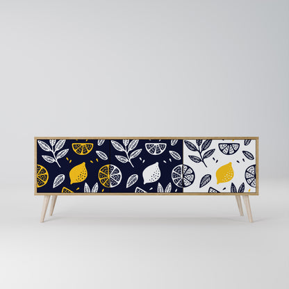 Mobile TV a 3 ante CITRUS BLACK AND WHITE in effetto rovere