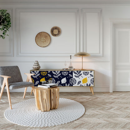 Mobile TV a 3 ante CITRUS BLACK AND WHITE in effetto rovere