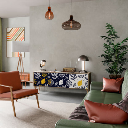 Mobile TV a 3 ante CITRUS BLACK AND WHITE in effetto rovere