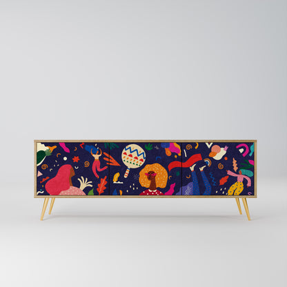 FESTIVE PLEASURES Mobile TV a 3 ante in effetto rovere
