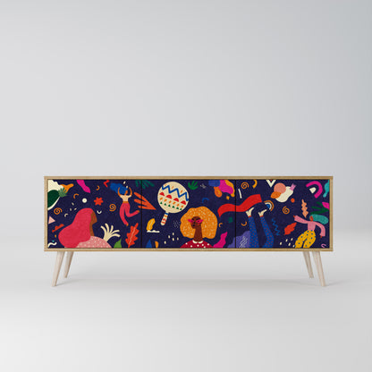 FESTIVE PLEASURES Mobile TV a 3 ante in effetto rovere