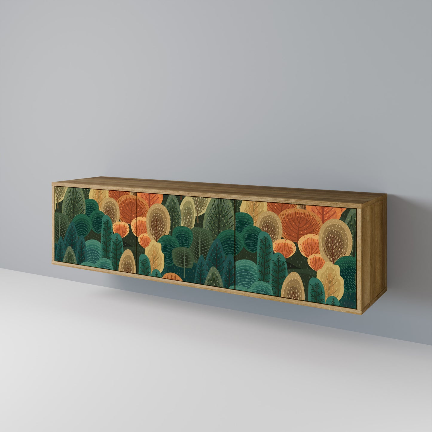Mobile TV AUTUMN KALEIDOSCOPE a 3 ante in effetto rovere