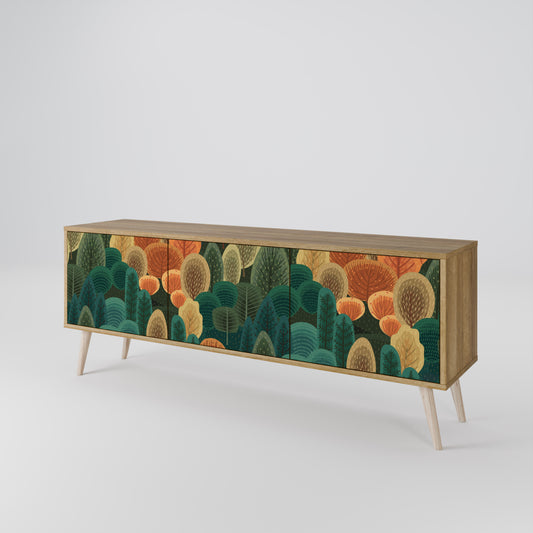 AUTUMN KALEIDOSCOPE 3-Door TV Stand in Oak Effect