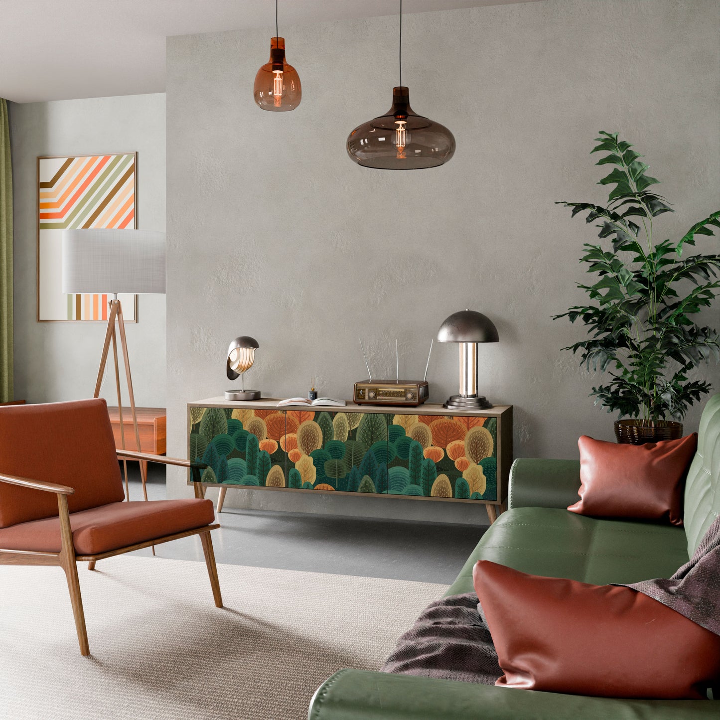 Mobile TV AUTUMN KALEIDOSCOPE a 3 ante in effetto rovere