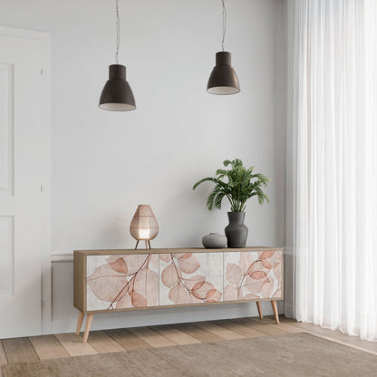 Mobile TV AUTUMN FRAGILITÀ a 3 ante in effetto rovere