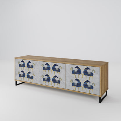 Mobile TV MAJESTIC STEED a 3 ante in effetto rovere