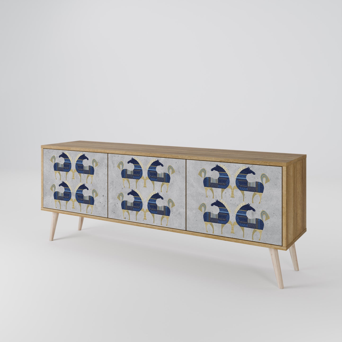 MAJESTIC STEED Mobile TV a 3 Ante in Effetto Rovere