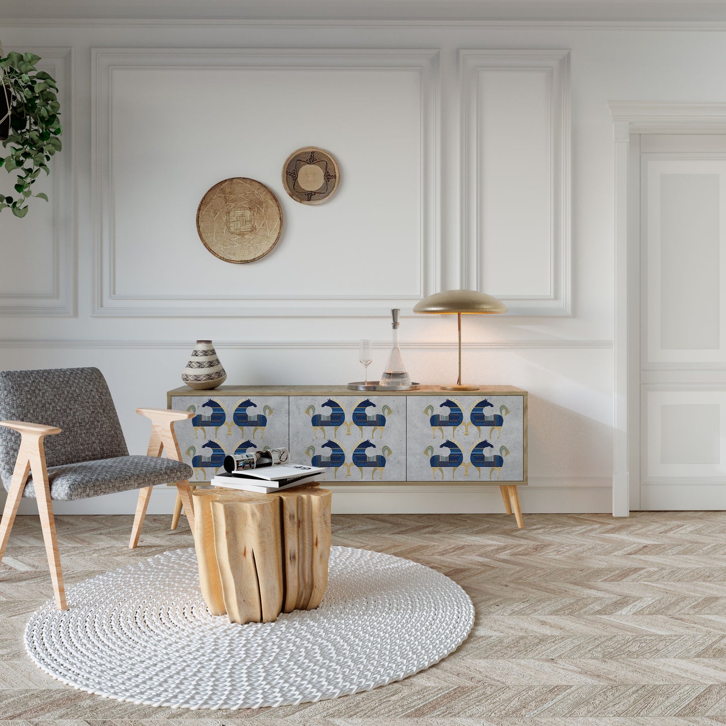 MAJESTIC STEED Mobile TV a 3 Ante in Effetto Rovere