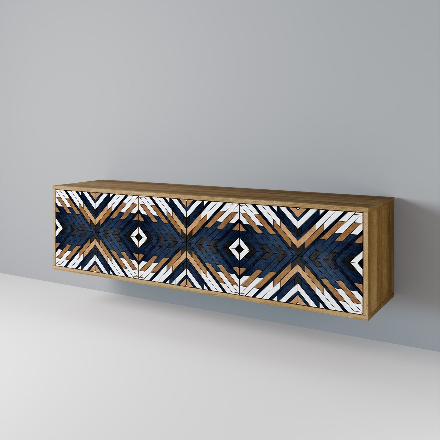 Mobile TV a 3 ante ARTFUL GEOMETRY in effetto rovere