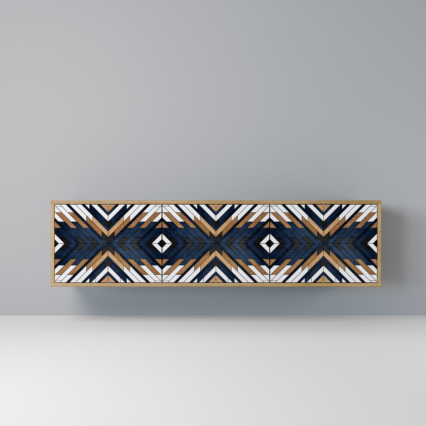 Mobile TV a 3 ante ARTFUL GEOMETRY in effetto rovere