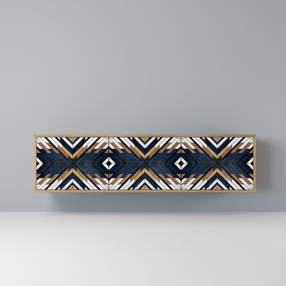 Mobile TV a 3 ante ARTFUL GEOMETRY in effetto rovere