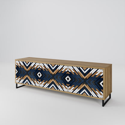 Mobile TV a 3 ante ARTFUL GEOMETRY in effetto rovere