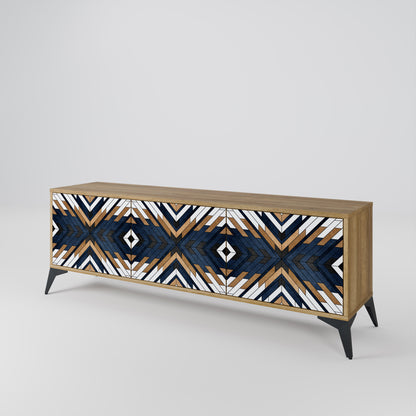 Mobile TV a 3 ante ARTFUL GEOMETRY in effetto rovere