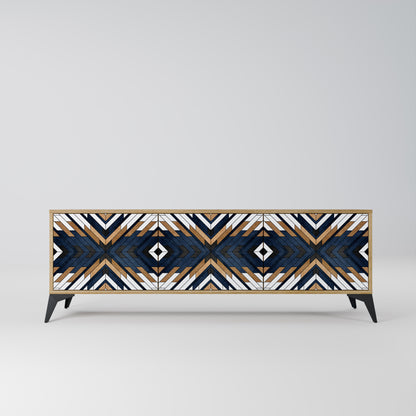Mobile TV a 3 ante ARTFUL GEOMETRY in effetto rovere