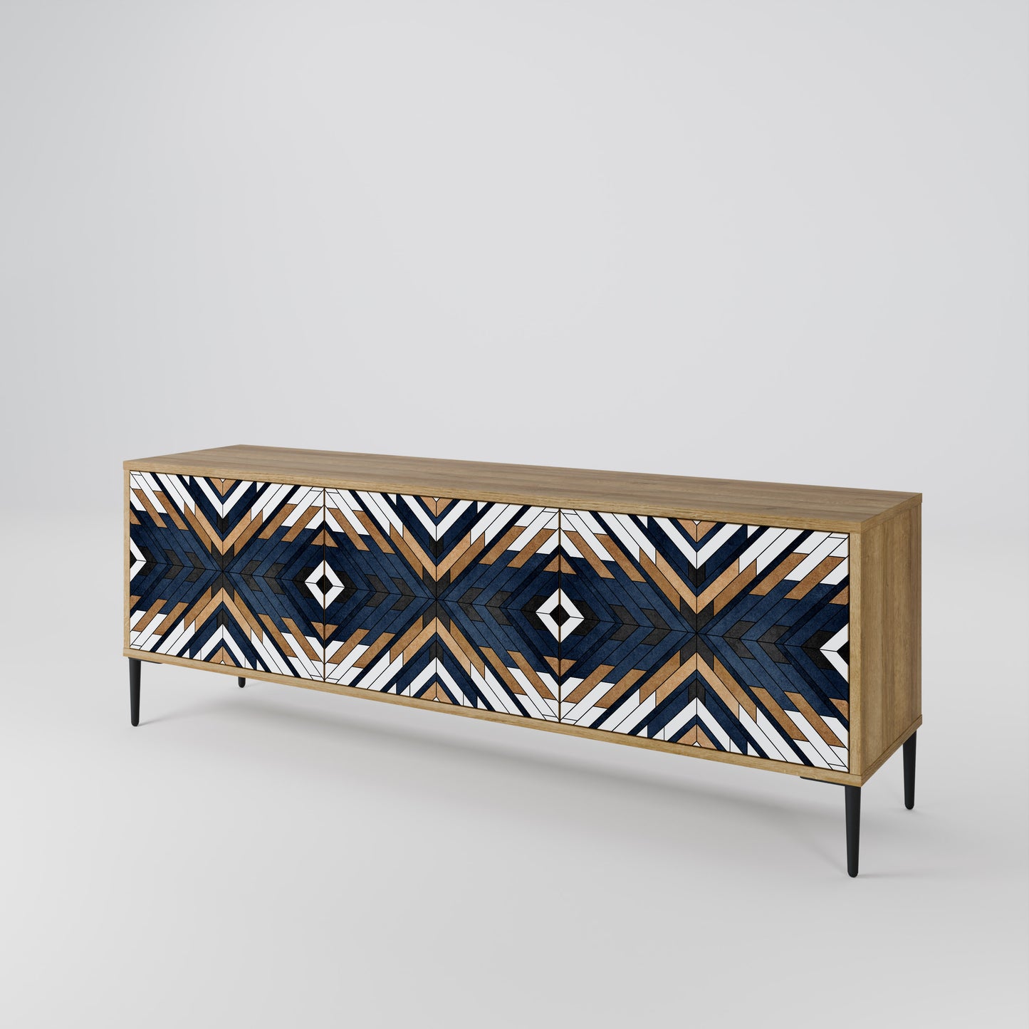 Mobile TV a 3 ante ARTFUL GEOMETRY in effetto rovere