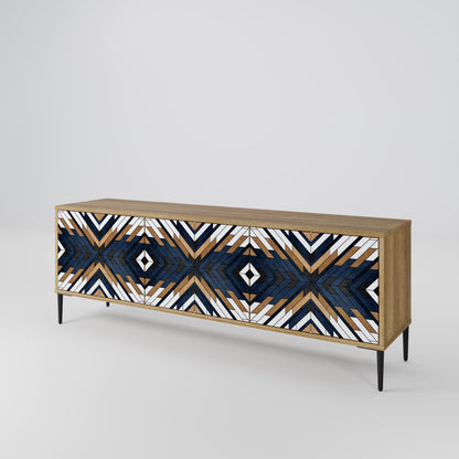 Mobile TV a 3 ante ARTFUL GEOMETRY in effetto rovere