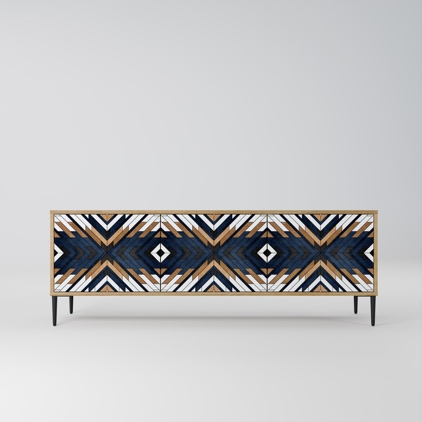 Mobile TV a 3 ante ARTFUL GEOMETRY in effetto rovere