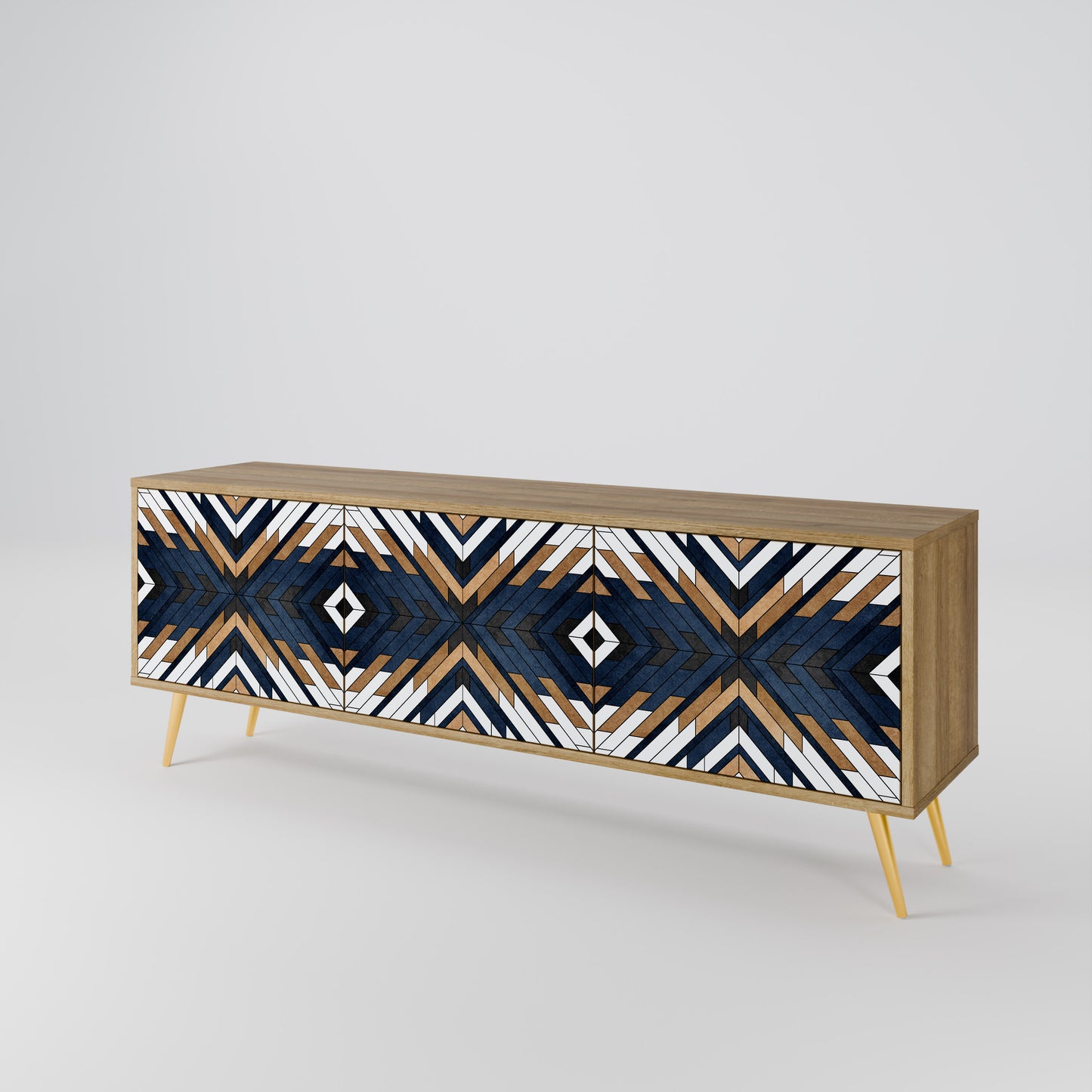 Mobile TV a 3 ante ARTFUL GEOMETRY in effetto rovere