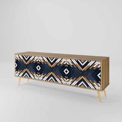 Mobile TV a 3 ante ARTFUL GEOMETRY in effetto rovere