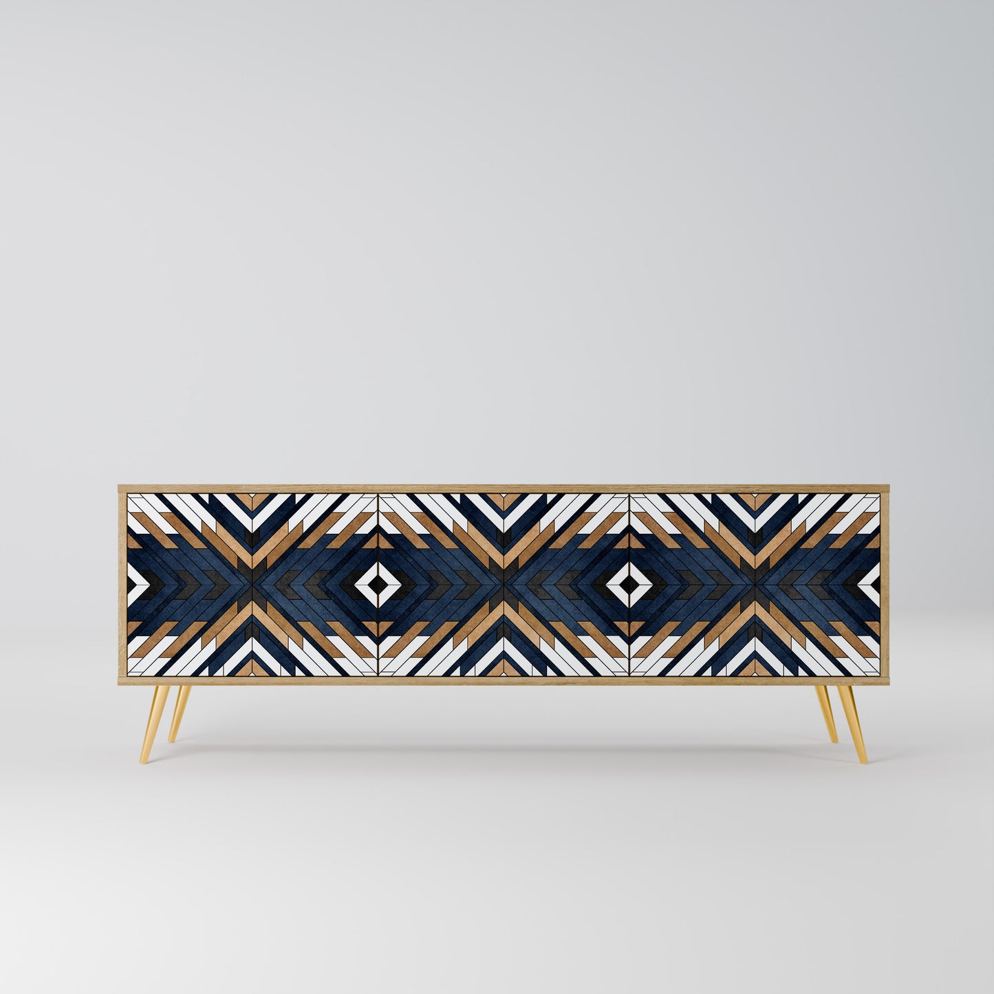 Mobile TV a 3 ante ARTFUL GEOMETRY in effetto rovere