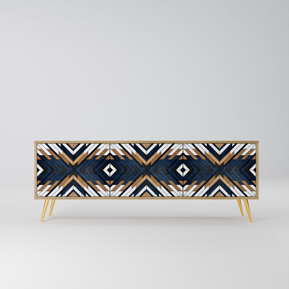 Mobile TV a 3 ante ARTFUL GEOMETRY in effetto rovere