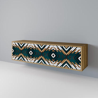 Mobile TV ARTISTIC GEOMETRY a 3 ante in effetto rovere