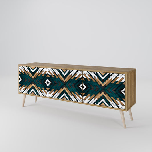 Mobile TV ARTISTIC GEOMETRY a 3 ante in effetto rovere