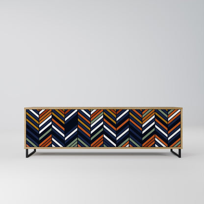 Mobile TV VIBRANT PATCHWORK a 3 ante in effetto rovere