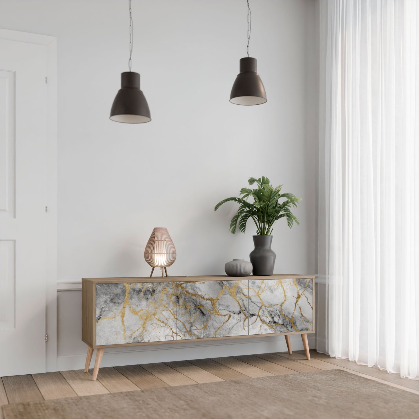 TIMELESS GLIDE Mobile TV a 3 Ante in Effetto Rovere