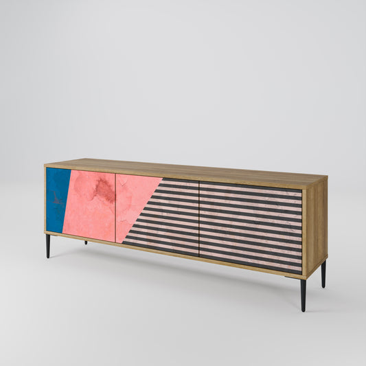GLAMOROUS STRIPE Mobile TV a 3 Ante in Effetto Rovere