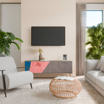GLAMOROUS STRIPE Mobile TV a 3 Ante in Effetto Rovere