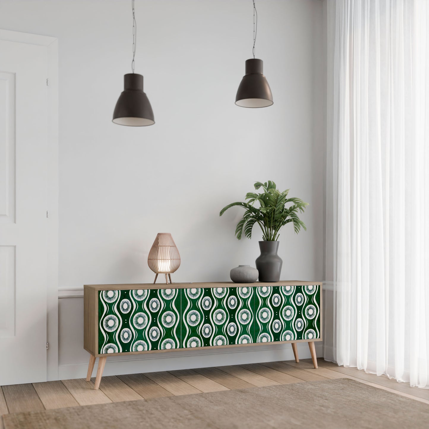 Mobile TV GREEN EYES a 3 ante effetto rovere