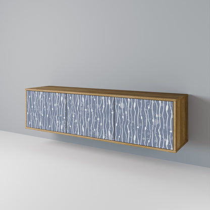 Mobile TV GRAPHITE RAIN a 3 ante effetto rovere