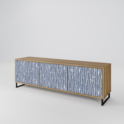 Mobile TV GRAPHITE RAIN a 3 ante effetto rovere