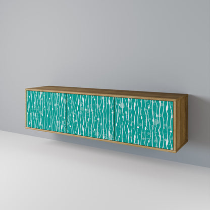 Mobile TV TURQUOISE RAIN a 3 ante effetto rovere