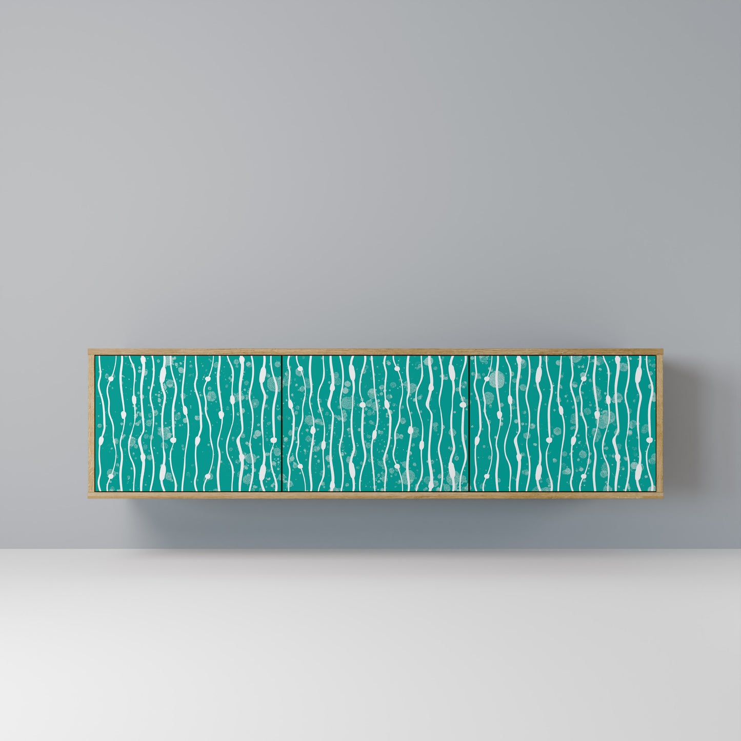 Mobile TV TURQUOISE RAIN a 3 ante effetto rovere