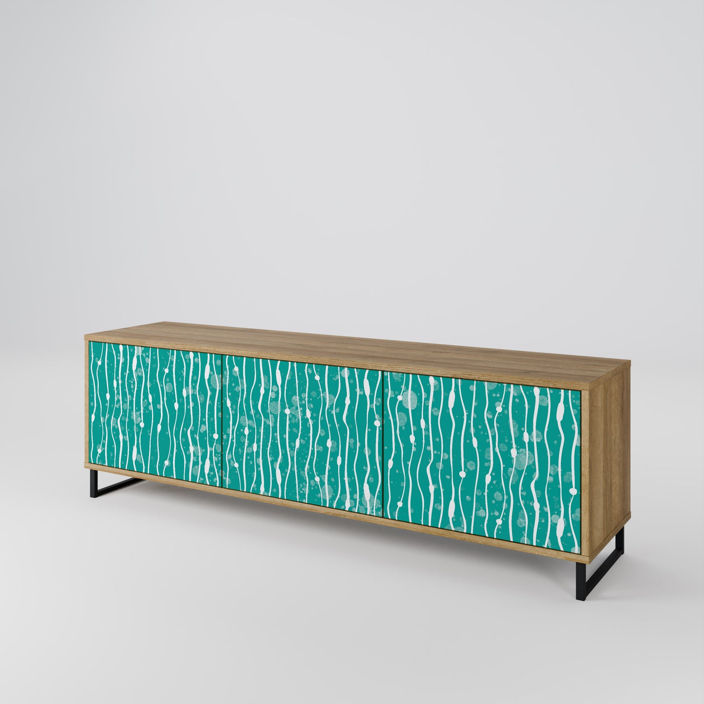 Mobile TV TURQUOISE RAIN a 3 ante effetto rovere