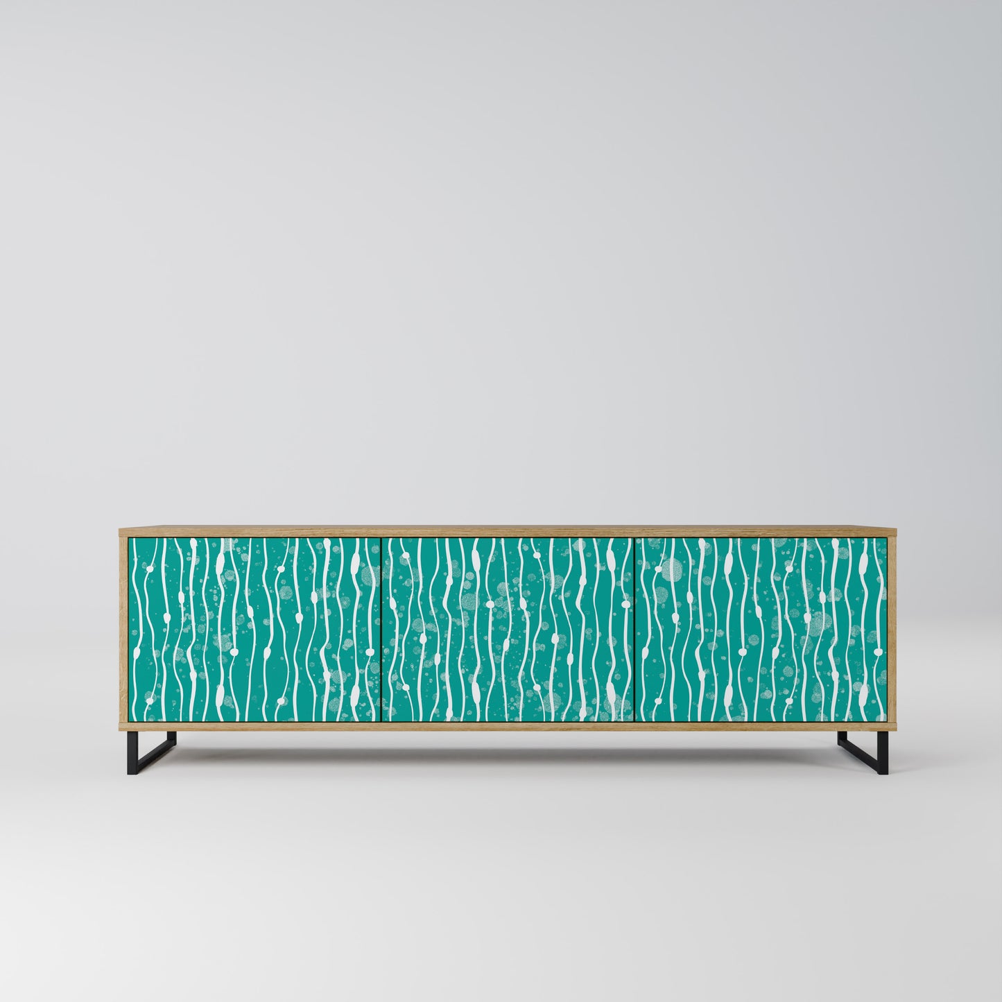 Mobile TV TURQUOISE RAIN a 3 ante effetto rovere